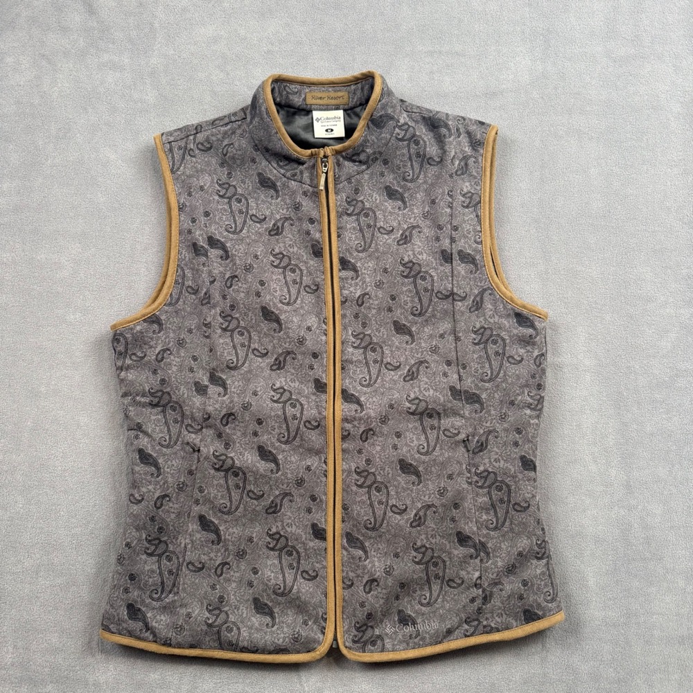 Vintage Columbia Vest Polyester Paisley Western Casual Gorpcore Utility M